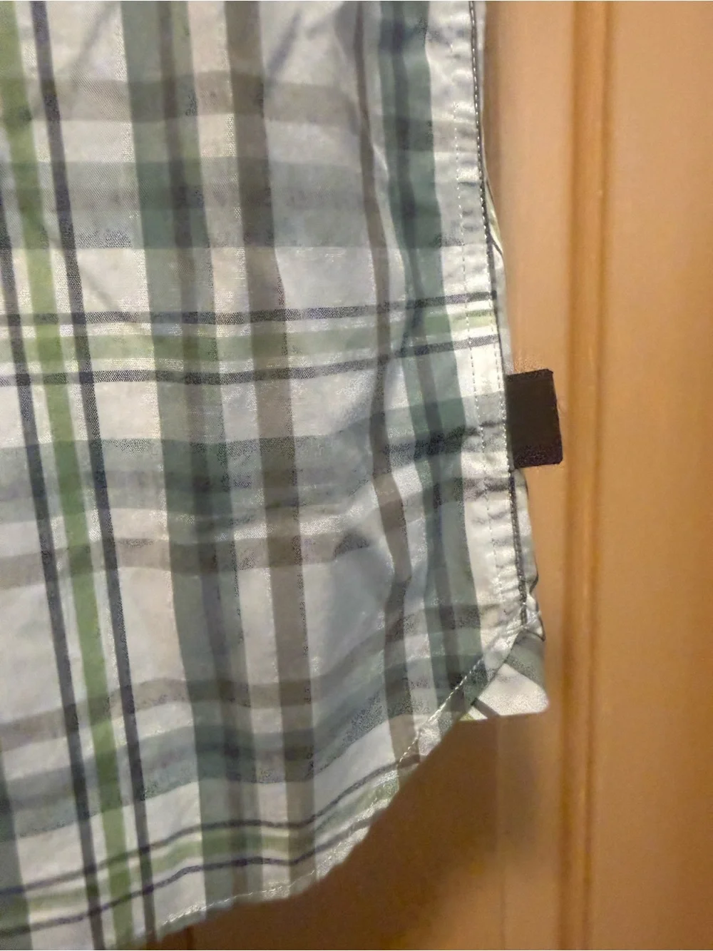The North Face Men's Short Sleeve Plaid Button-Down Shirt  White & Green Sz M